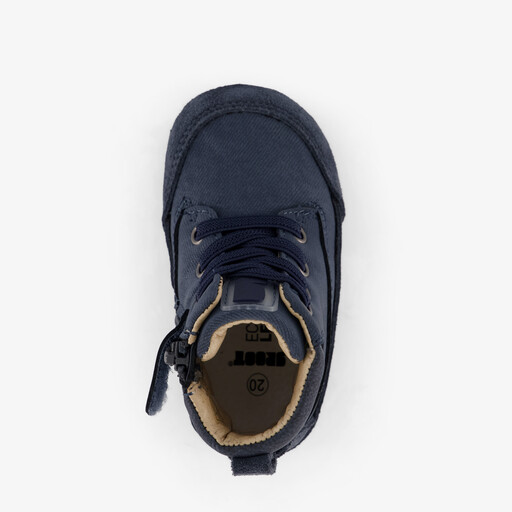 Leren babyschoenen donerkblauw