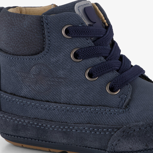 Leren babyschoenen donerkblauw