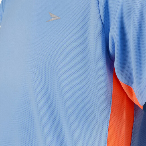 Kinder voetbal T-shirt lichtblauw oranje
