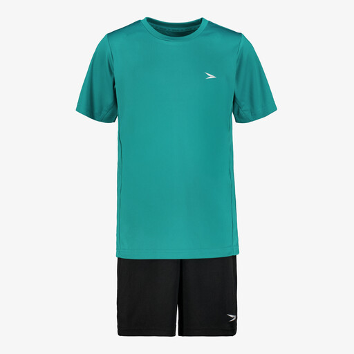 Tweedelig kinder sport set groen zwart