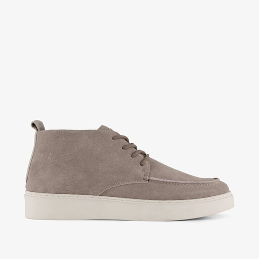 Suède heren veterboots grijs