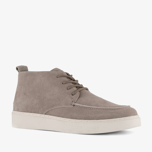 Suède heren veterboots grijs