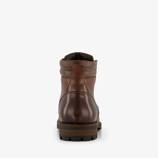 Leren heren veterboots cognac