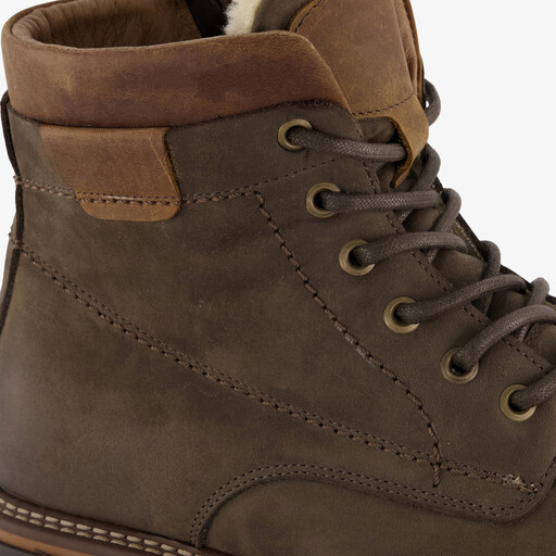 Leren heren veterboots bruin