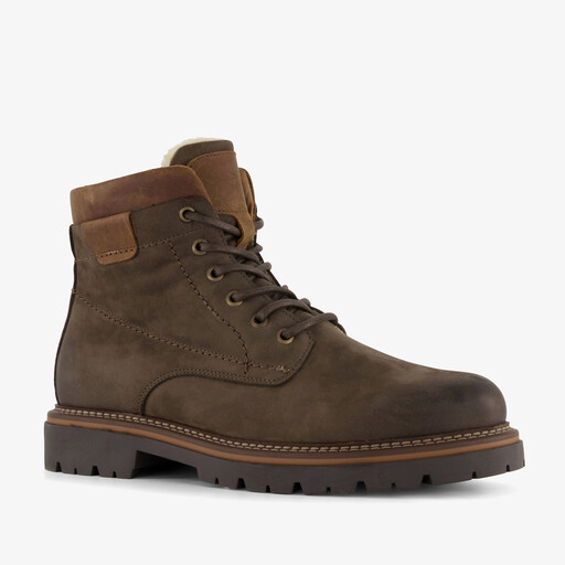 Leren heren veterboots bruin