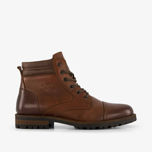 Leren heren veterboots cognac