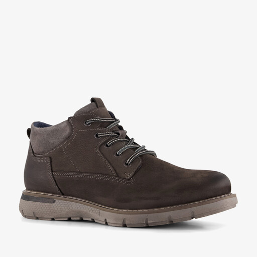 Leren heren veterschoenen grijs