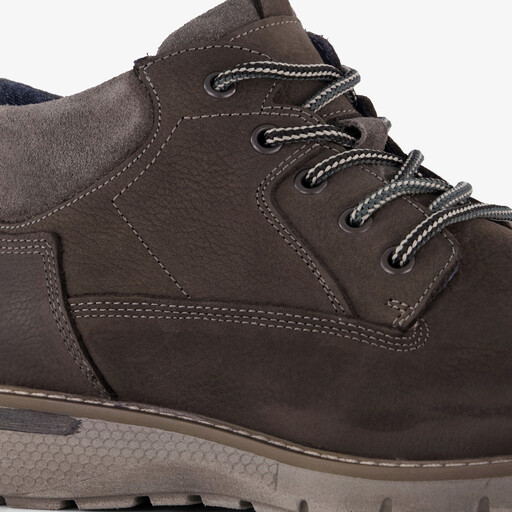 Leren heren veterschoenen grijs