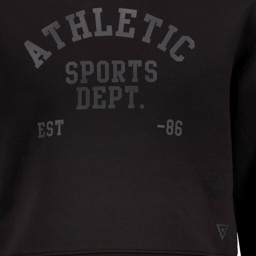 Cropped meisjes sport hoodie zwart