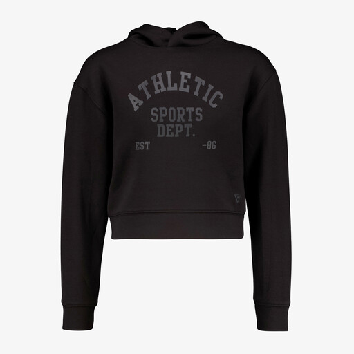 Cropped meisjes sport hoodie zwart