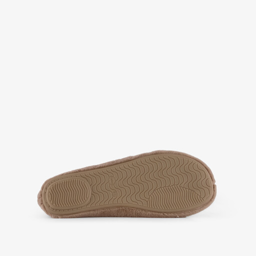 Thuis dames pantoffels van imitatiebont beige