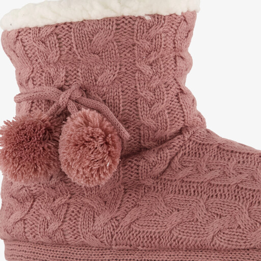 Hoge gevoerde dames pantoffels roze