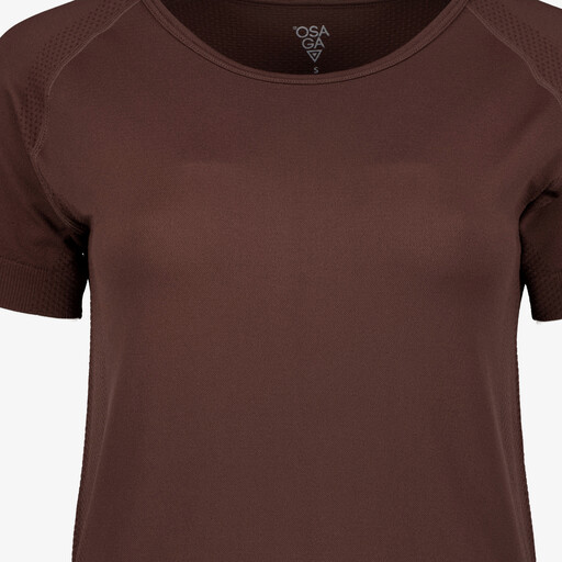 Seamless dames sport T-shirt bruin