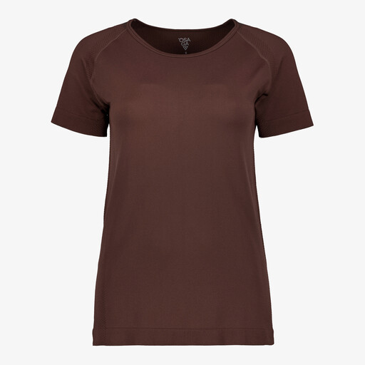 Seamless dames sport T-shirt bruin