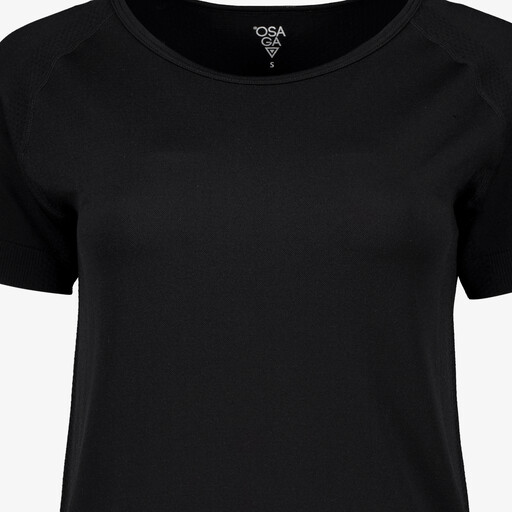 Seamless dames sport T-shirt zwart