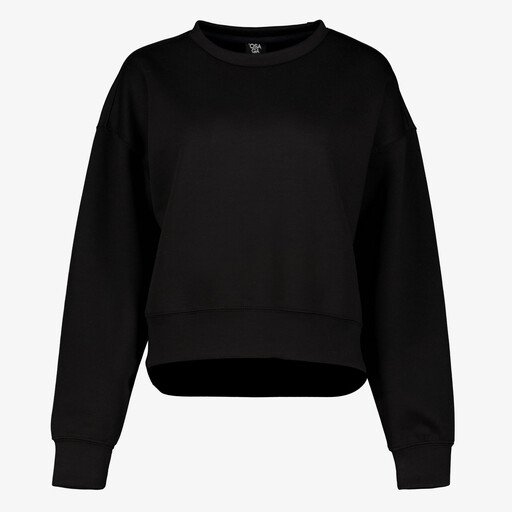 Cropped dames sweater zwart