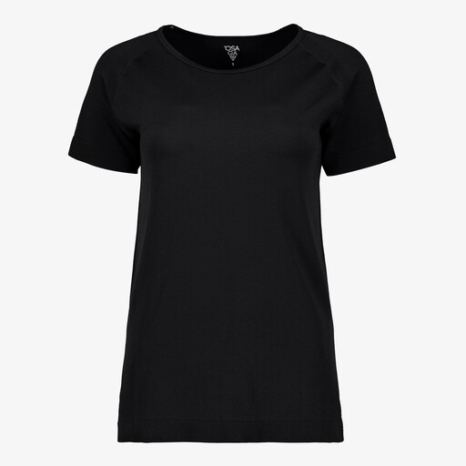 Seamless dames sport T-shirt zwart