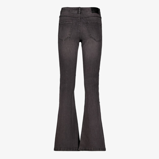 Dames flared jeans donkergrijs