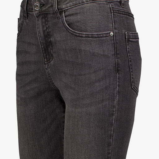 Dames flared jeans donkergrijs