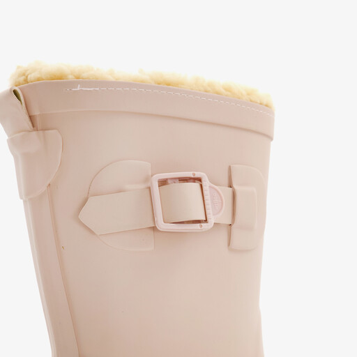 Gevoerde kinder regenlaarzen beige