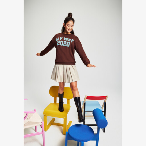 Hoge leren meisjes boots zwart