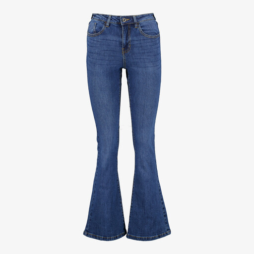 Dames flared jeans donkerblauw