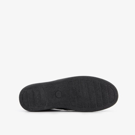 Heren pantoffels met teddy voering grijs zwart