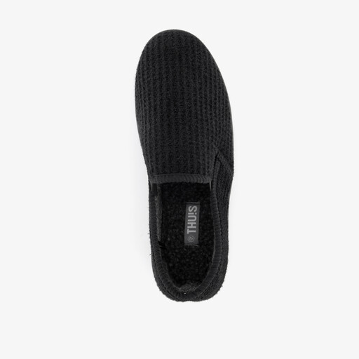 Heren pantoffels met teddy voering grijs