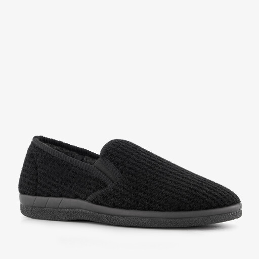 Heren pantoffels met teddy voering grijs