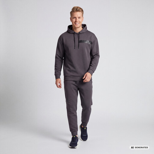 Heren hoodie grijs