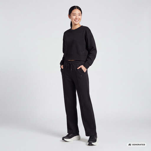 Cropped dames sweater zwart