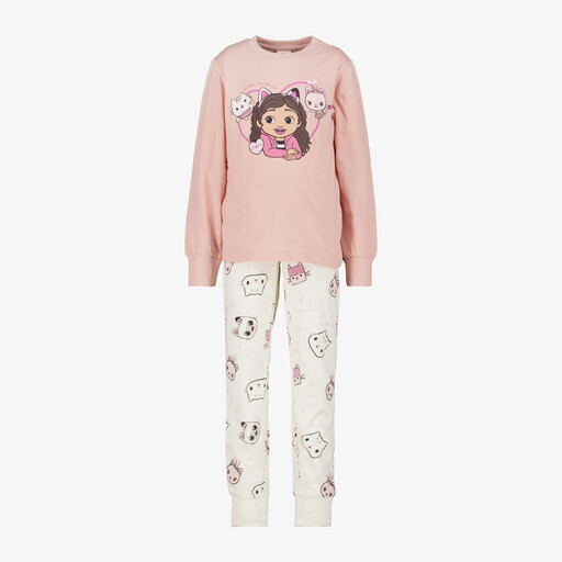 Meisjes pyjama roze wit