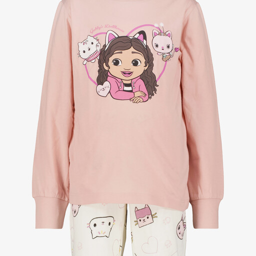 Meisjes pyjama roze wit