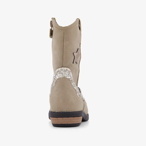 Bleu Box meisjes western boots met glitters beige