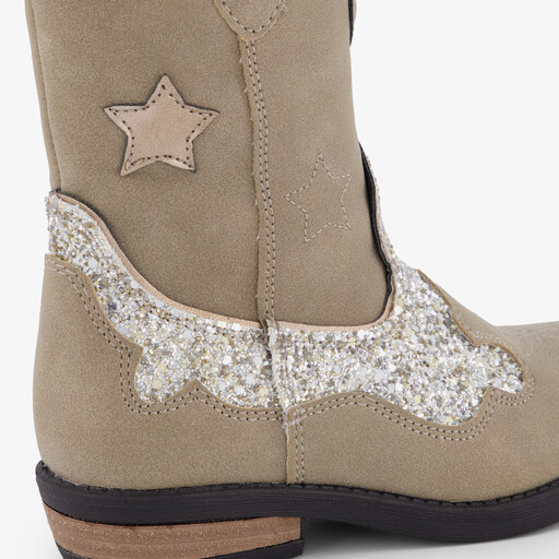 Bleu Box meisjes western boots met glitters beige
