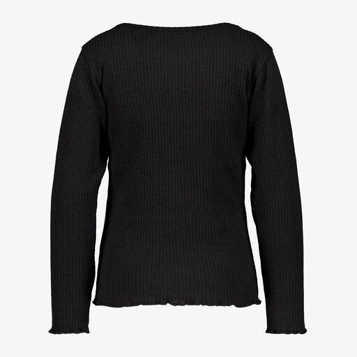 Meisjes shirt met lange mouwen zwart