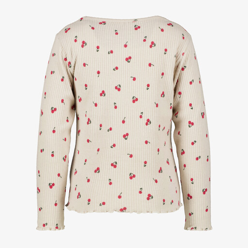 Meisjes shirt met lange mouwen en kersenprint