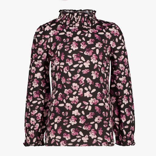 Meisjes shirt met lange mouwen en bloemenprint