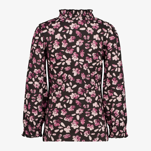 Meisjes shirt met lange mouwen en bloemenprint
