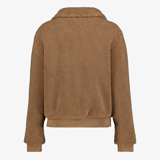Dames teddy bomber jas bruin