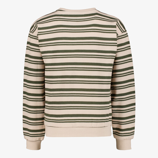 Gestreepte jongens sweater groen beige