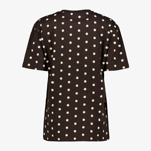 Dames T-shirt met polkadots bruin
