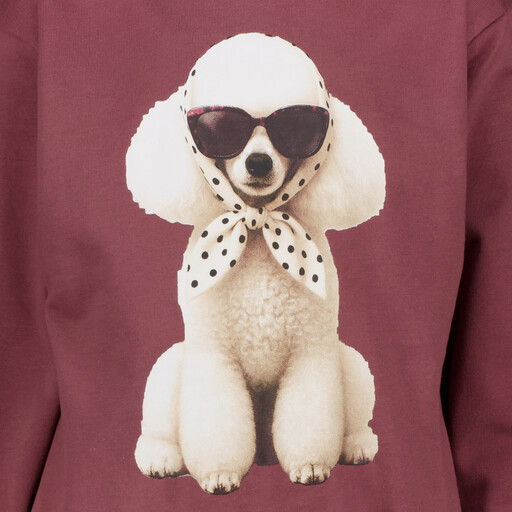 Name It meisjes sweater met hondenprint donkerroze