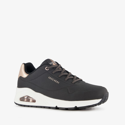 Uno-Shimmer Away dames sneakers zwart wit