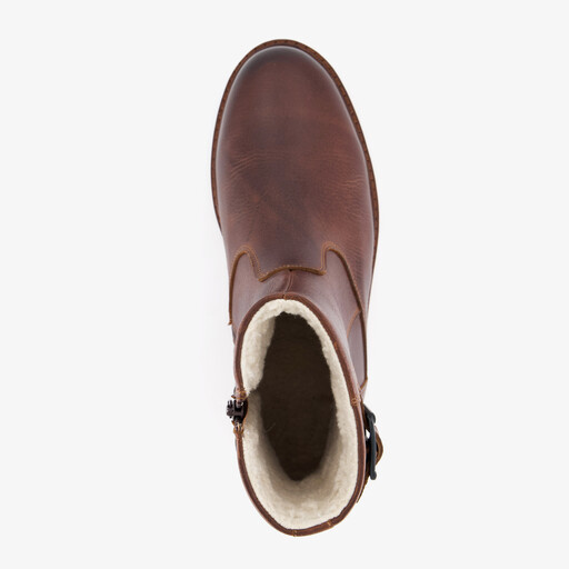 Gevoerde leren heren boots donkerbruin