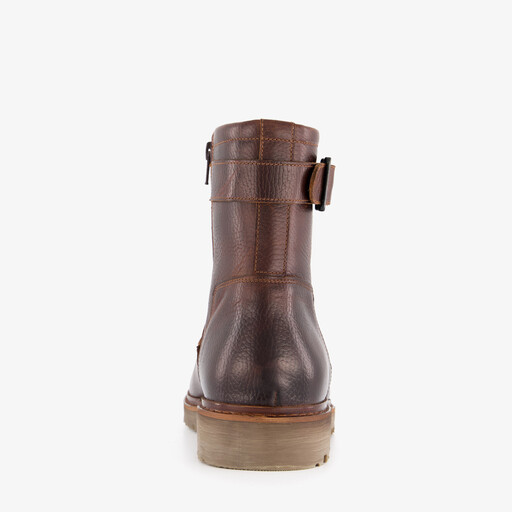 Gevoerde leren heren boots donkerbruin