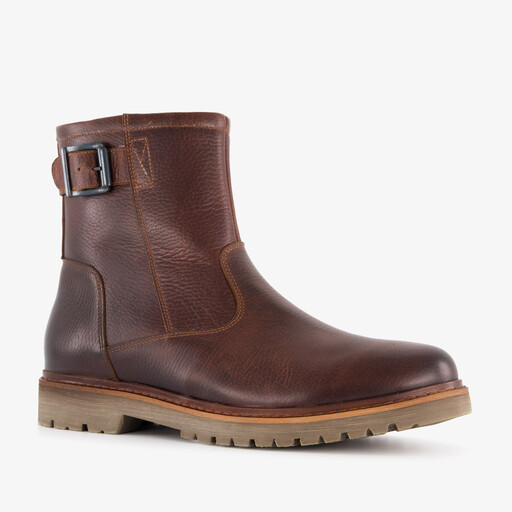Gevoerde leren heren boots donkerbruin