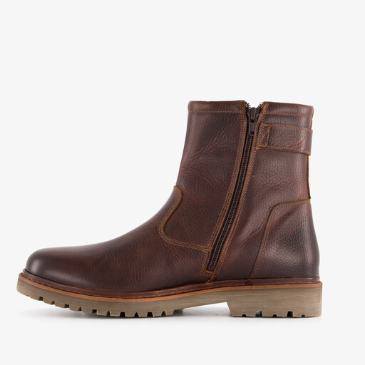 Gevoerde leren heren boots donkerbruin