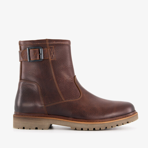 Gevoerde leren heren boots donkerbruin