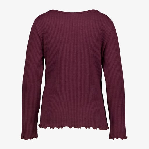 Meisjes shirt met lange mouwen bordeauxrood